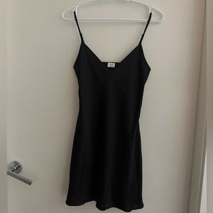 wilfred- black satin mini dress